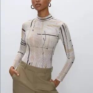 Abstract Print Long Sleeve Bodysuit